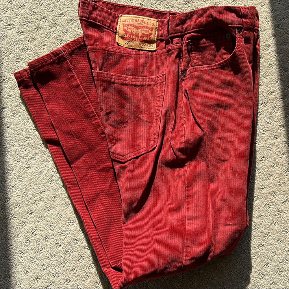 Levi's Red Corduroy Pants MENS 502 32x34